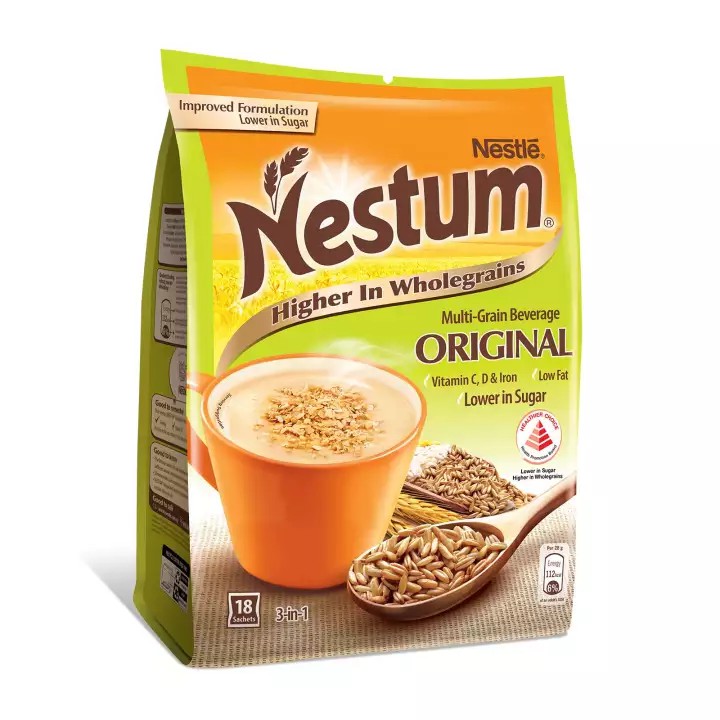 

Nestle Nestum Original 3 in 1 Less Sugar Instant Cereal Milk Drink Oat Drink Soy Drink