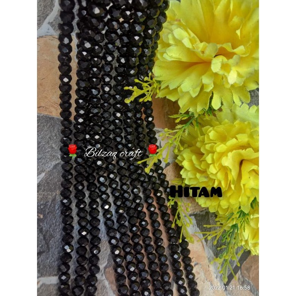 Kristal ceko 8mm gol.biasa-Hitam