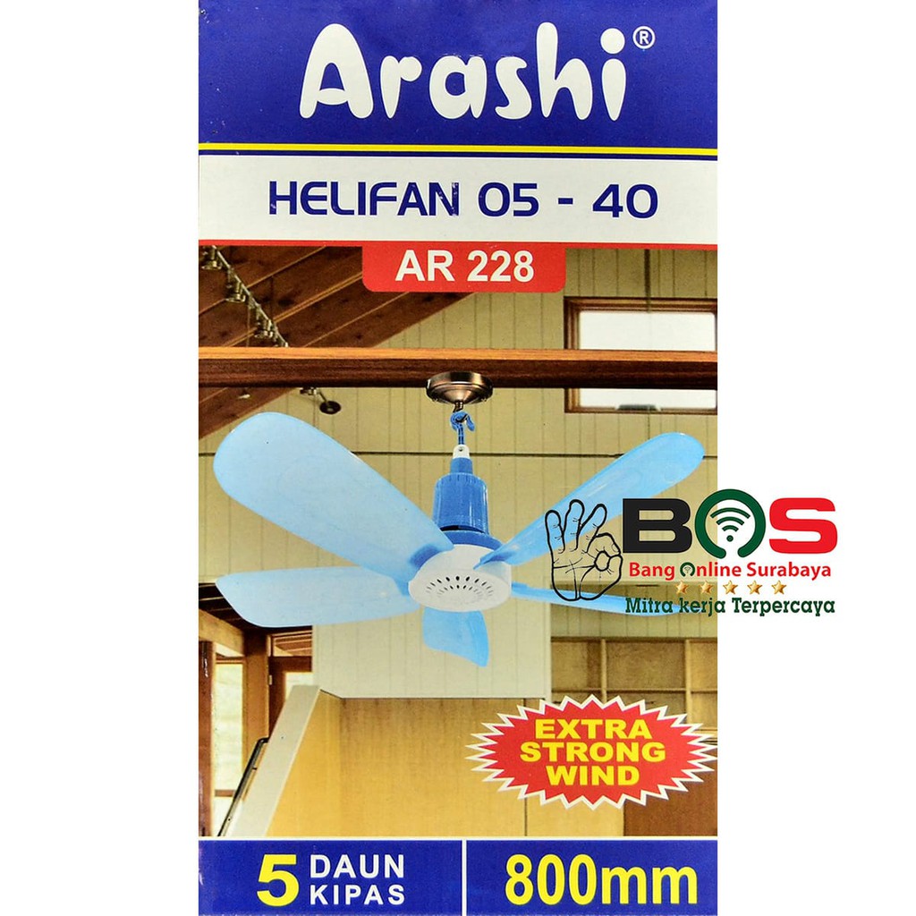 Kipas Angin Gantung Helifan 05 - 40 Arashi AR-228 05-40 25 Watt Kipas Angin Plafon