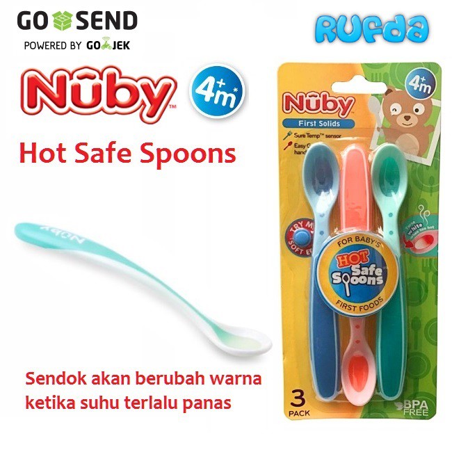 Nuby Hot Safe Spoons - Sendok Sensor Panas