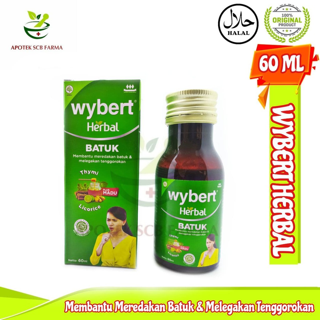 Wybert Herbal Batuk Dewasa 60ML - Meredakan batuk dan masuk angin