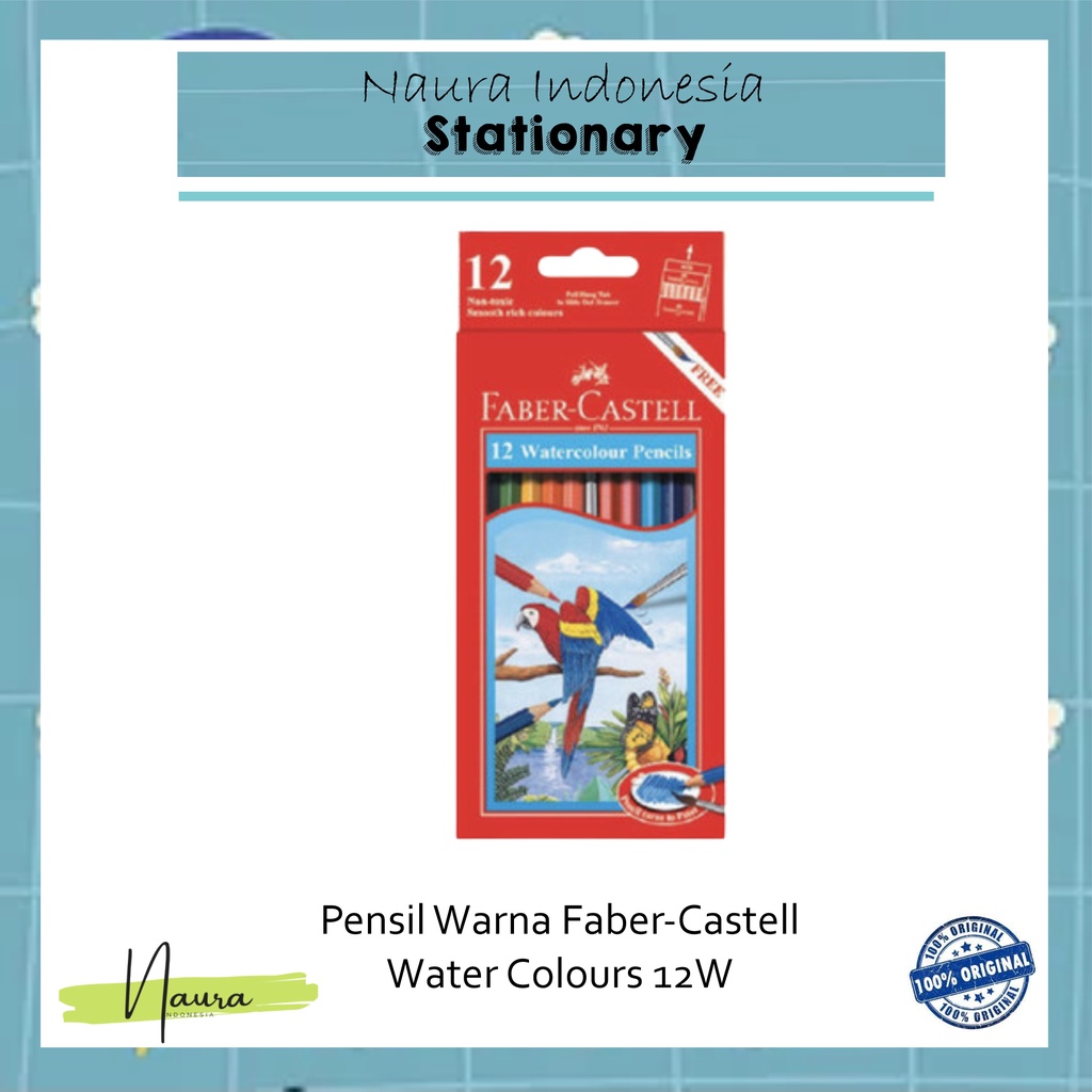

PENSIL WARNA FABER CASTELL 12W | WATERCOLOR FABER CASTELL 12 WARNA PENDEK 114461
