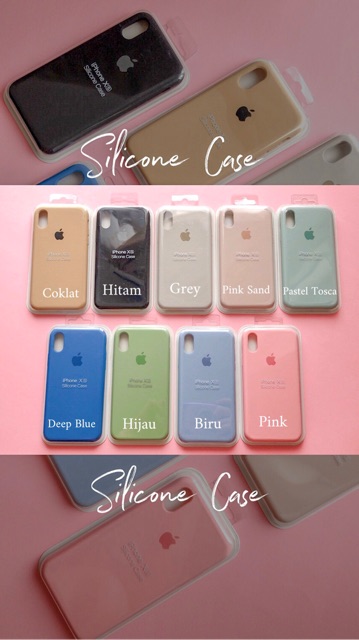 Silicone Case HITAM PINK HIJAU BIRU COKLAT Ip6/6s/6+/6s+/7/7+/8/8+/X/Xs/Xr/XsMax