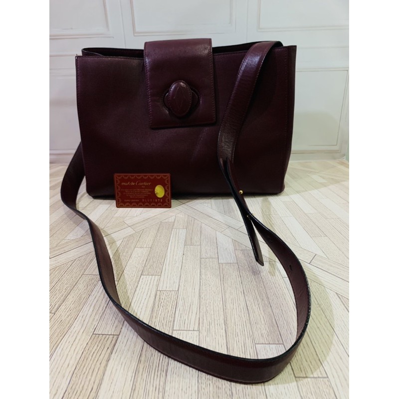 Cartier Must De Cartier Leather Shoulder Preloved Bag/Tas Cartier Preloved/Cartier Vintage Bag SALE