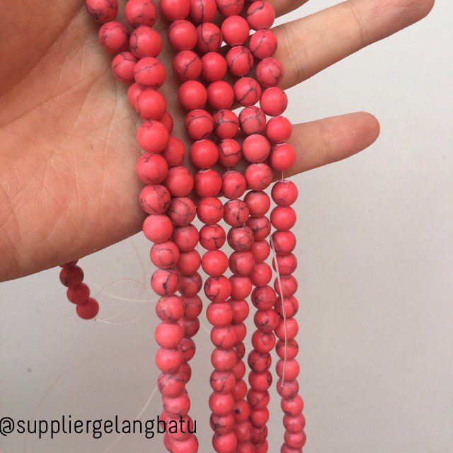 bahan pirus pink 8mm natural phyrus aksesoris gelang kalung