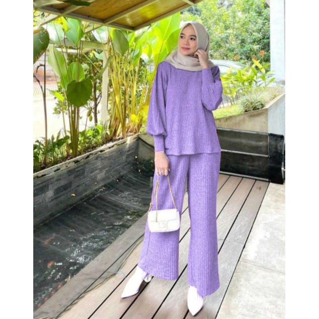 SET CELANA KULOT HARAGA, KNIT PREMIUM, GAMIS HIJAB MUSLIM, SETELAN