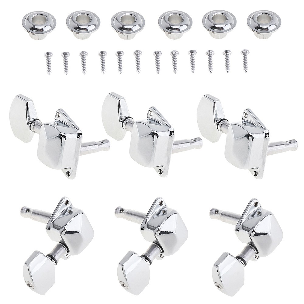 6pcs Tuning Pegs 3R + 3L Semi Tertutup Untuk Gitar