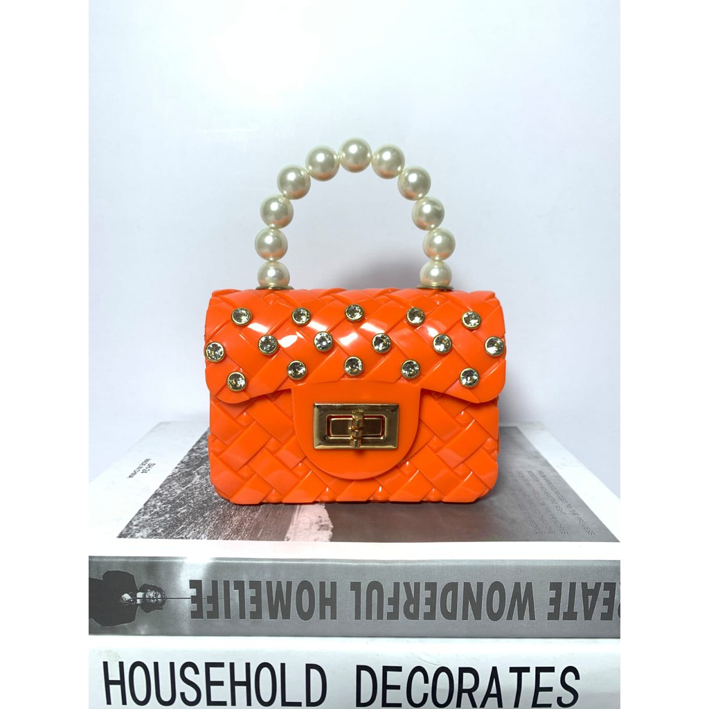 PX 444  Tas Import - Tas Pesta - Tas Jelly Mutiara Permata 14 Buah