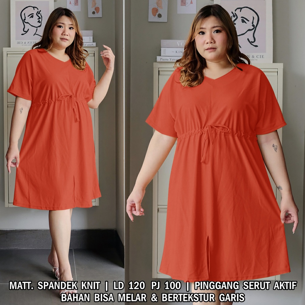 WSE390 - Dress Yuan  Dress Wanita Besar 3XL JUMBO BIG SIZE XXXL LD 120 CM PJ 100 CM PREMIUM QUALITY