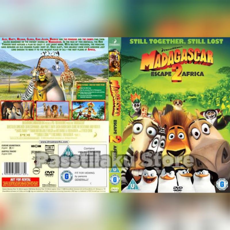 Kaset Film Animasi MADAGASCAR 2 - ESCAPE 2 AFRICA - 2008 - HD
