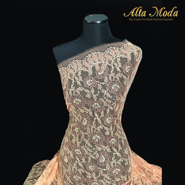 

Alta Moda Brokat Perancis Oriental Desain Dusty Orange