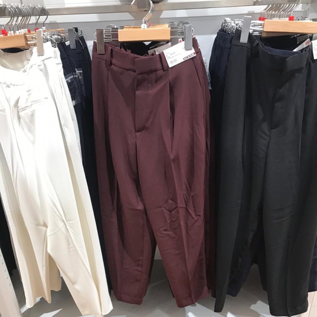 uniqlo drape tapered ankle length pants