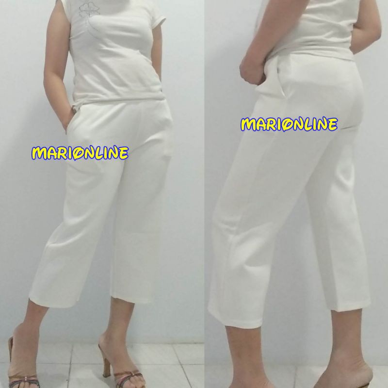 Celana kulot putih 7/8