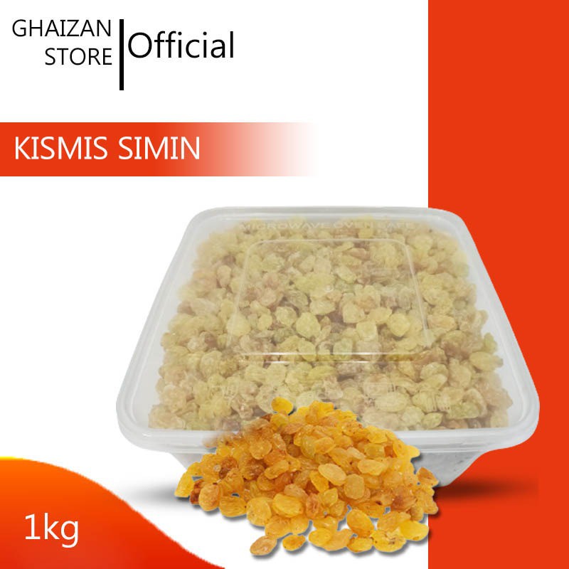 

[ GS ] Kismis Simin Manis 1 kg / Kismis Simin Kering / Kismis Kemasan Toples / Simin Raisin Kuning