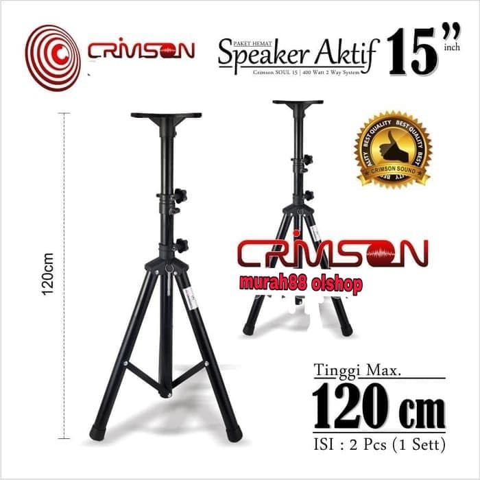 SPEAKER AKTIF PASIF CRIMSON 15IN SHOW/SOUL FREE STAND DAN MIC KABEL