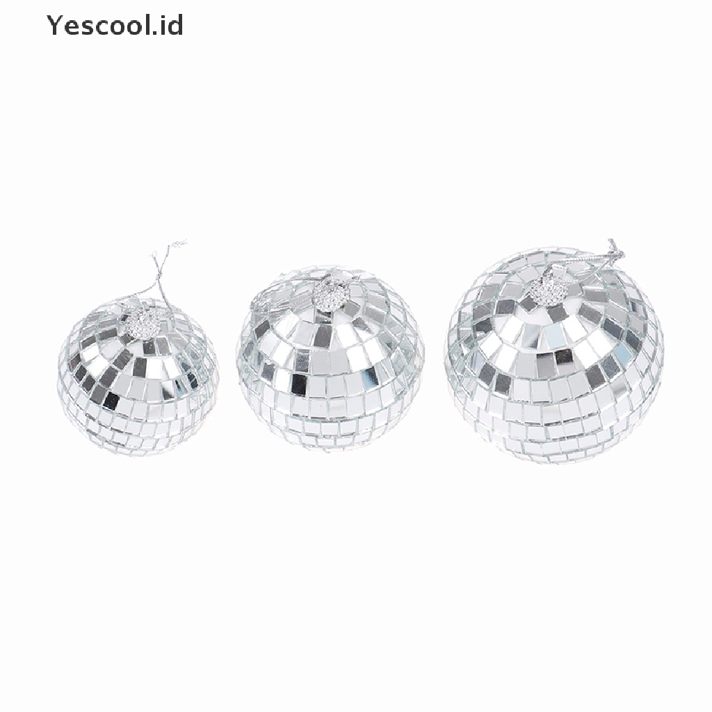 【Yescool】 Christmas Ball Ornaments 2-8cm Mini Disco Mirror Ball Christmas Tree Decoration .