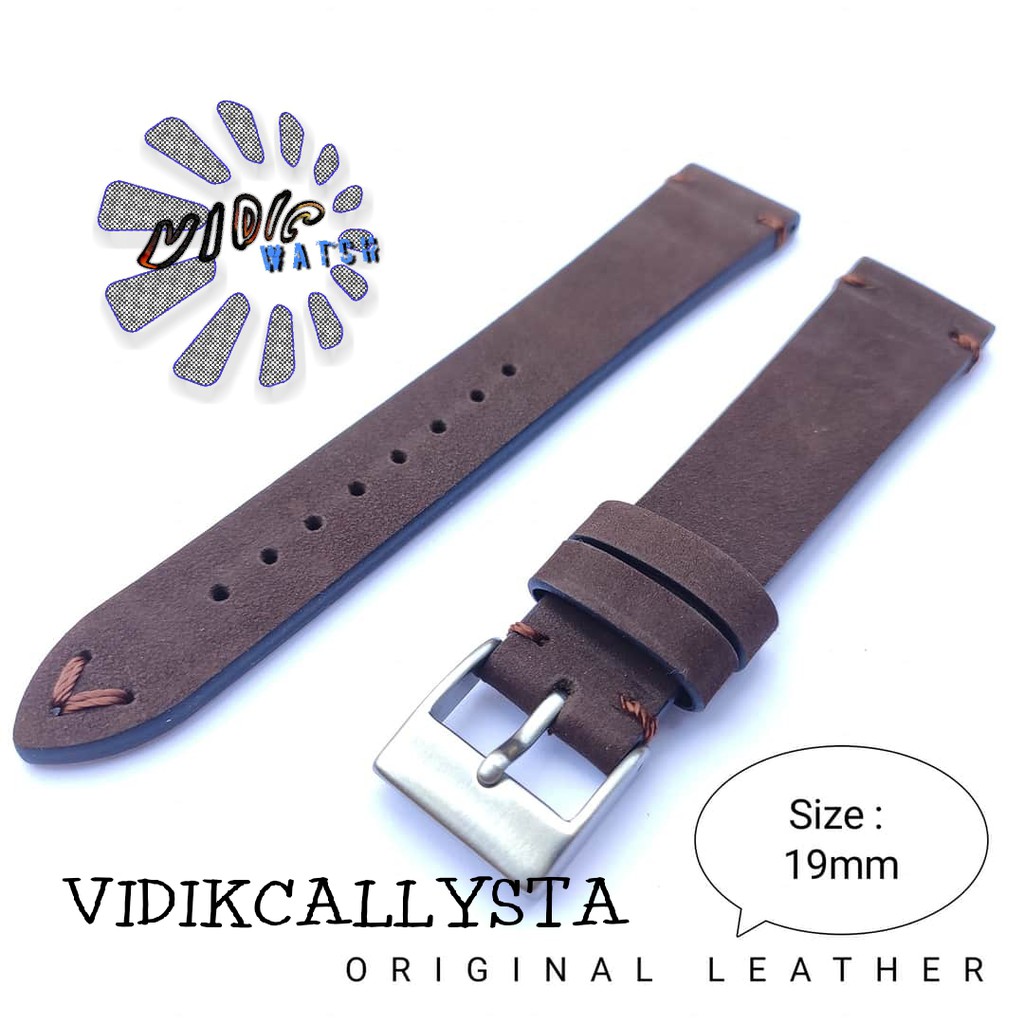 19mm Leather Strap watch Tali Jam Tangan Kulit Asli Brown PH19 19 MM Strap Jam Tangan Kulit 19mm