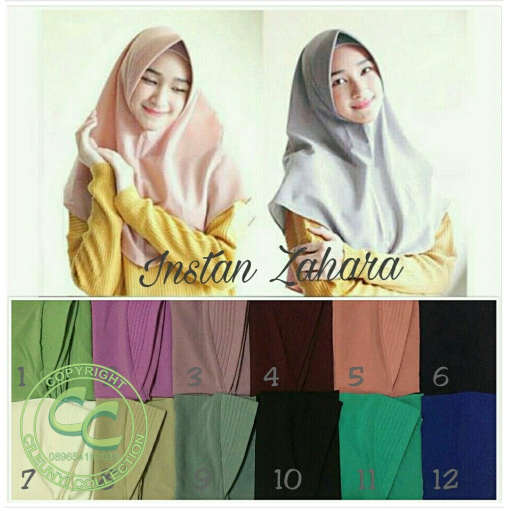 Zahra Daily / Hijab Jilbab Zahara Daily Instan / Jilbab High Quality Diamond/ Jilbab Instant Sekolah