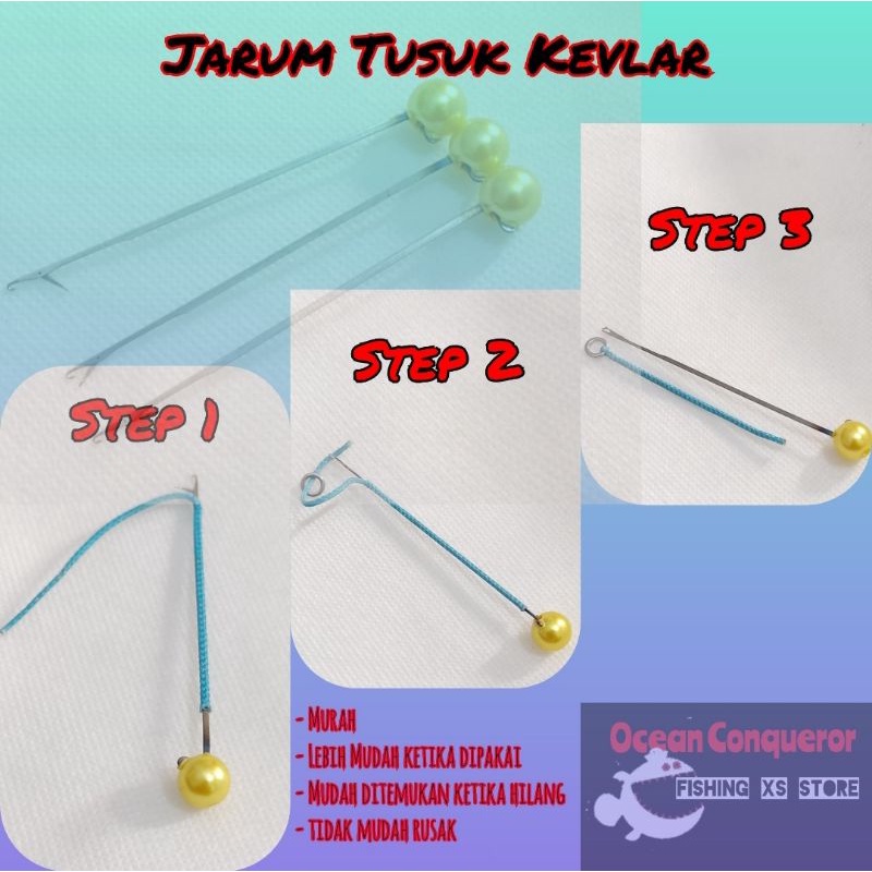 Jarum Tusuk Kevlar Hollow for Assist hook Splicing Needle Size Medium Handle Mutiara