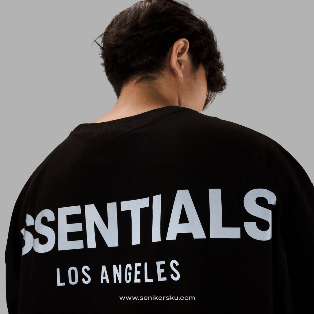 Essentials FOG 3M Boxy Logo LA Black Tee SS19