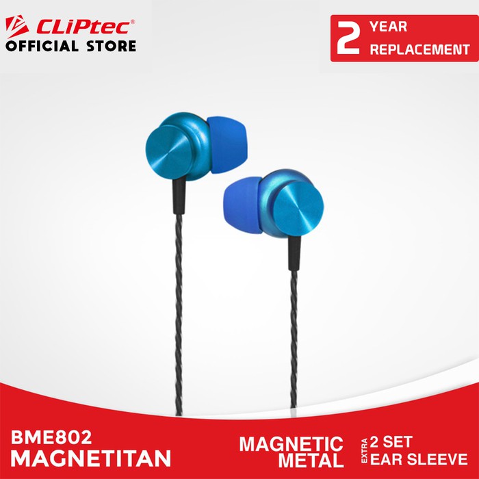 CLIPtec BME802 Earphone Magnetitan Metal With Microphone