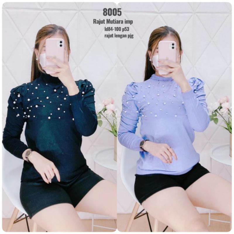 ATASAN BLOUSE RAJUT IMPORT TANGAN BALON