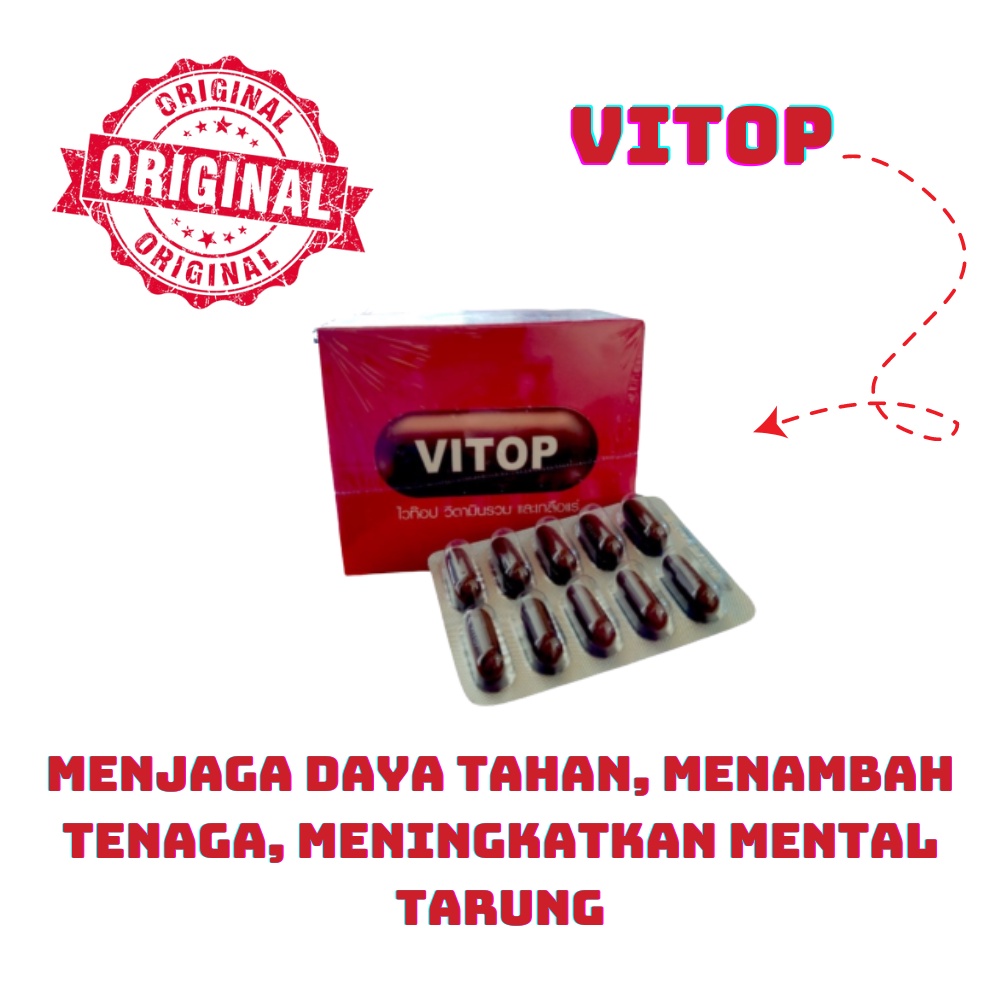 Vitop Vitamin 10cap Tenaga Ayam Burung Merpati Vitop Multivitamin Nafas Ayam Tarung Tenaga