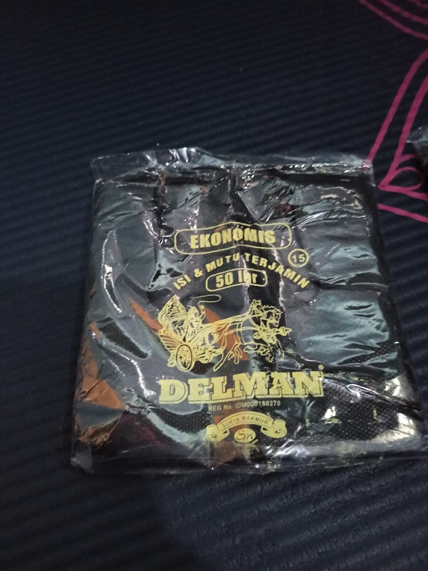 Kantong Plastik Hd Hitam Ukuran 15 Isi 50lembar/kantong Plastik Hd Ekonomis Isi 50lembar / Hd Delman