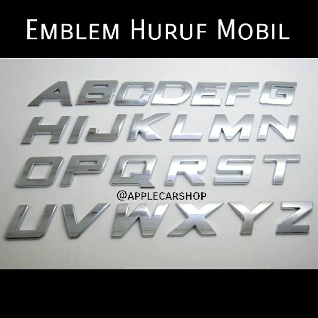 Emblem Huruf Nama Mobil Italic