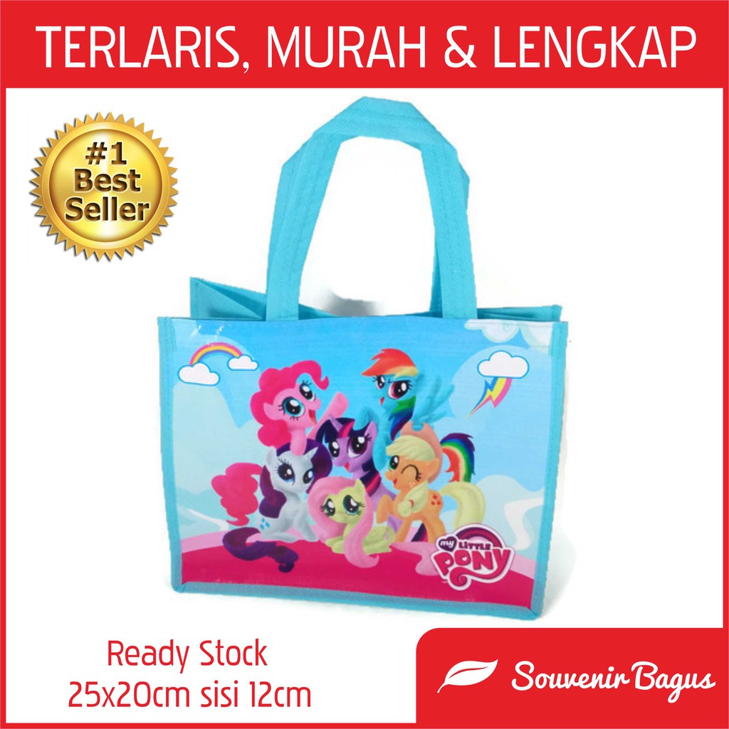 Tas Ulang Tahun My Little Pony Biru Muda / Tas Souvenir ( Goodie Bag ) Ultah Anak Little Pony Biru