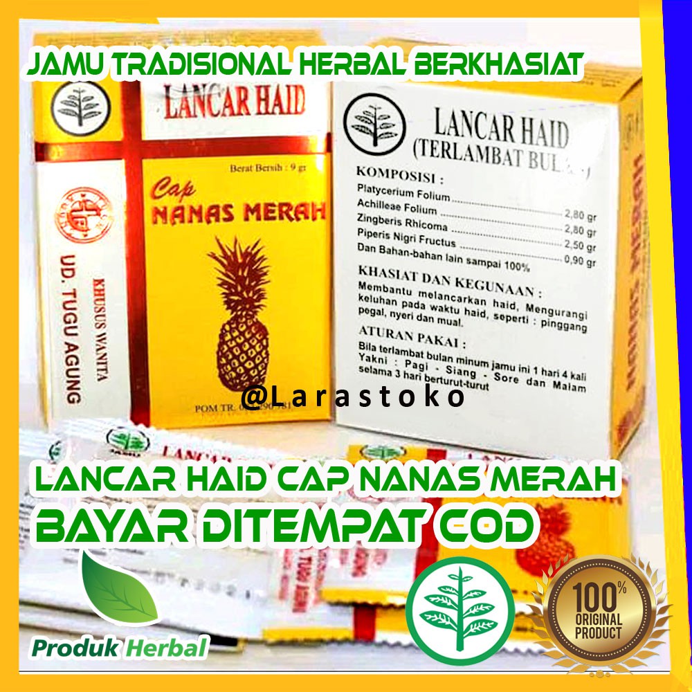 Jamu Nanas Merah Obat Terlambat Haid Peluntur Menstruasi Tidak Lancar Siklus Datang Bulan Mens Shopee Indonesia