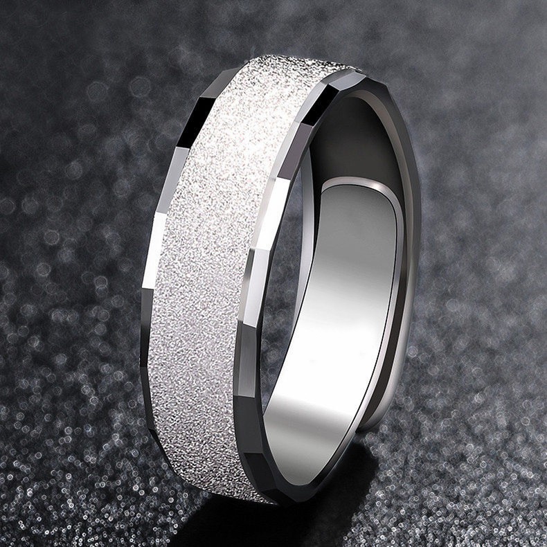 Cincin Bahan Sterling Silver 925 Frosted Untuk Pria