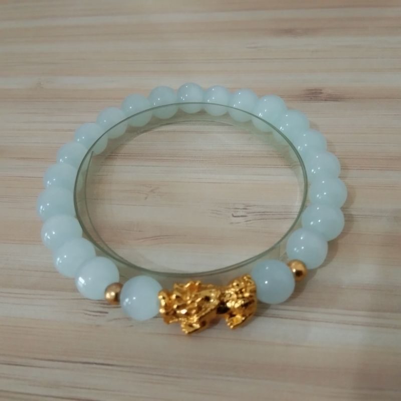 Gelang Batu Cat Eye Variasi Pixiu Mas