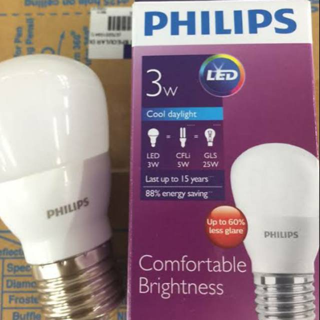 Lampu Bohlam LED PHILIPS 3W 3 Watt Cool Daylight Putih