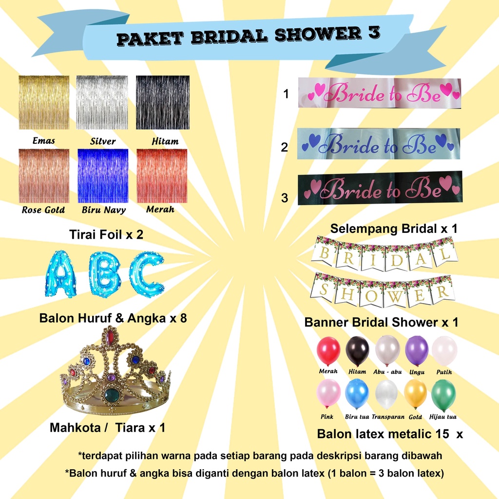 Jual Paket Bridal Shower Ii Paket Bride To Be Shopee Indonesia