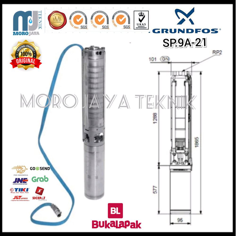 Jual Pompa Satelit Submersible Grundfos Pump Sp9a 21 4kw 380volt Pompa Air Sumur Dalam Murah Shopee Indonesia