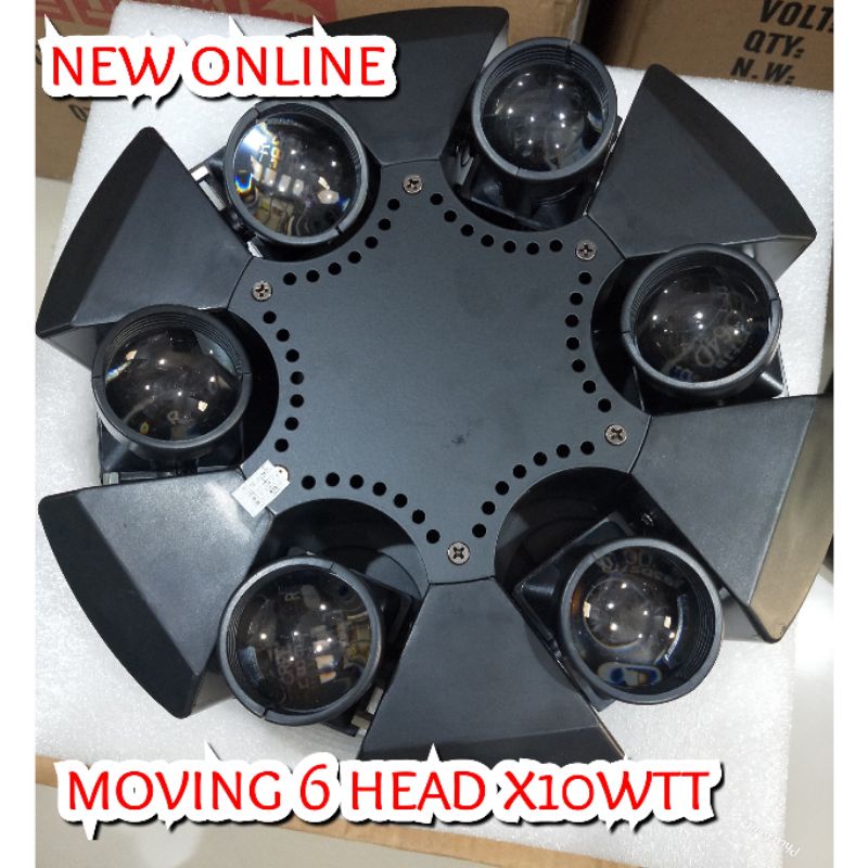 MOVING HEAD BEAM 6X10WATT FULL COLOUR