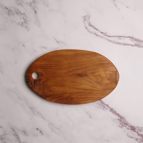 Brewsuniq - Teak Wooden Oval Serving Board 30 X 17.5cm / Talenan Kayu