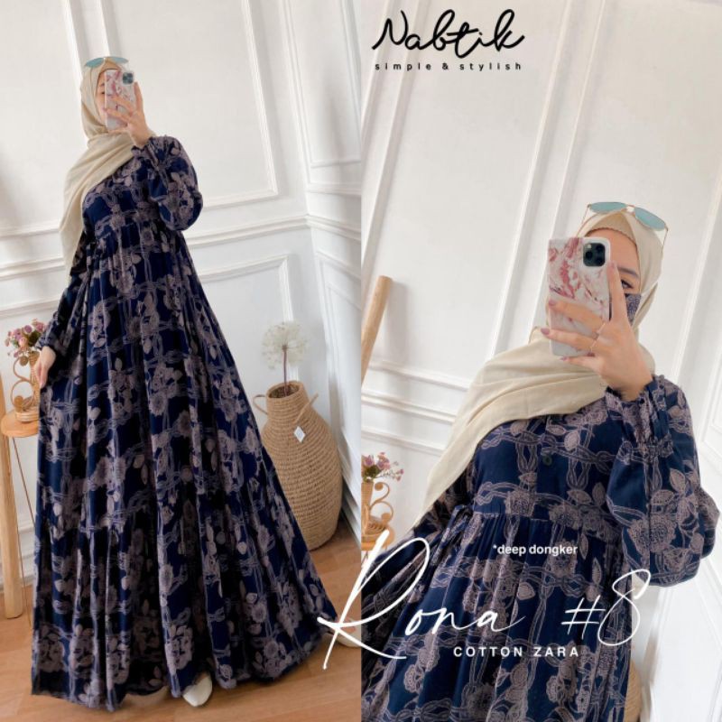 gamis wanita terbaru Rona 8 terlaris original by nabtik