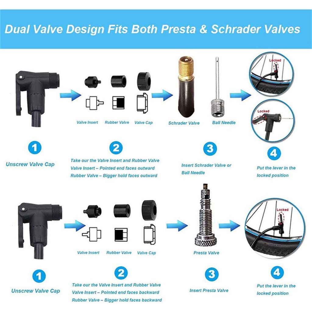 Populer Pompa Sepeda Aksesoris Olahraga Luar Ruangan Valve Ban Sepeda Inflator