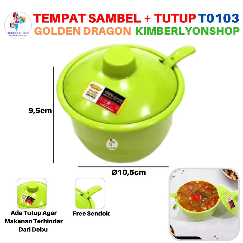 Tempat Sambal Melamin Dengan Tutup T01036 Golden Dragon