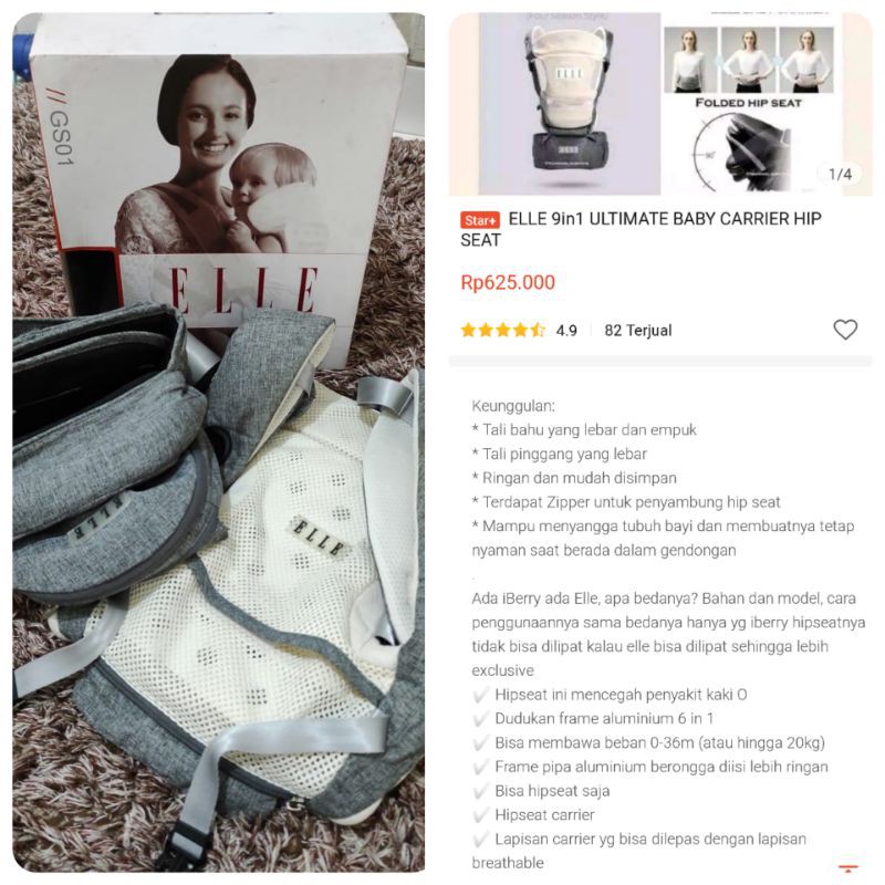 elle 9 in 1 ultimate baby carrier hipseat