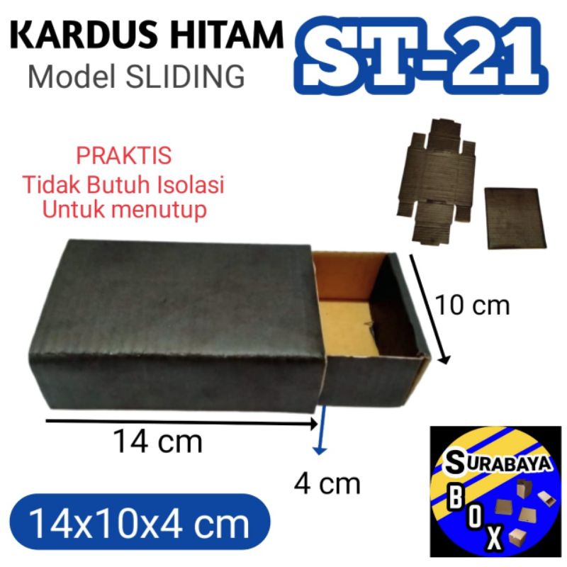 

KOTAK SLIDING ST-21 HITAM KARDUS KARTON BOX DUS HP AKSESORIS SOUVENIR