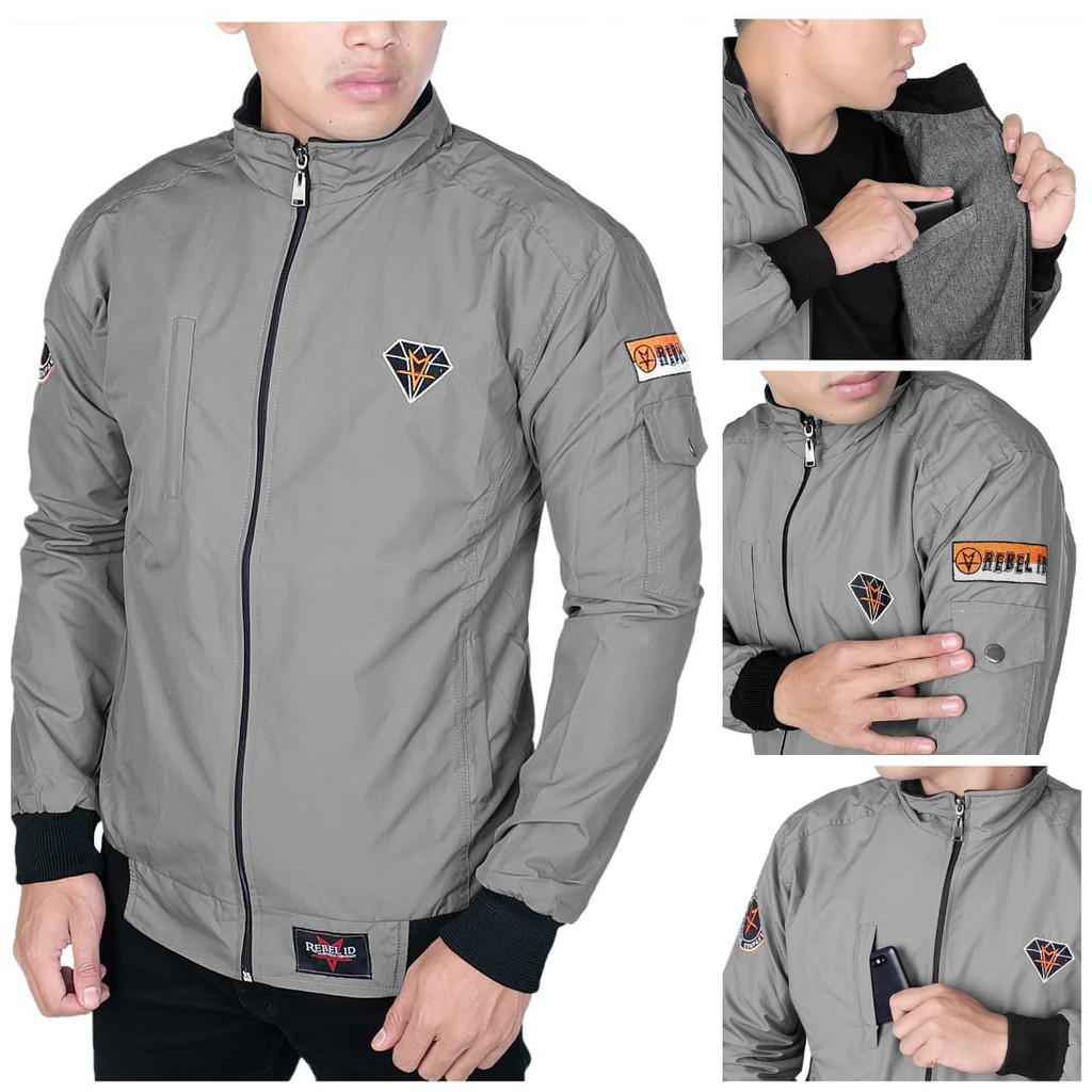 ARS JAKET PRIA CASUAL SIMPLE ORIGINAL REBEL ID / JAKET MOTOR PRIA / JAKET BOMBER / JAKET SGM-Diamond > Abu