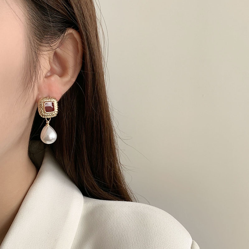 Anting Mutiara Gaya retro Perancis Untuk Wanita