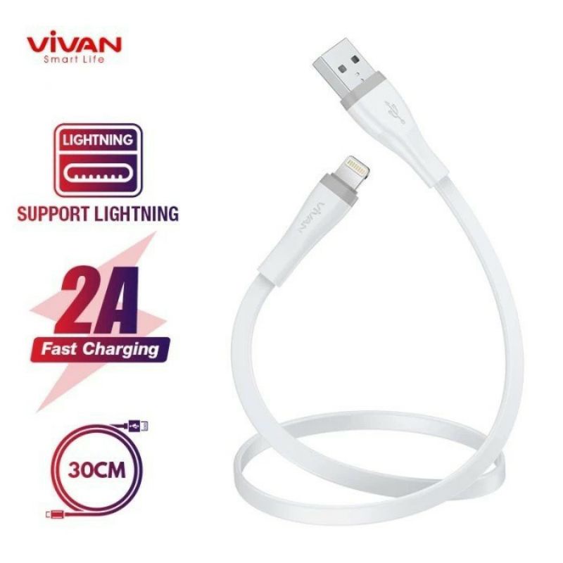 Kabel Data Vivan SL30S Kabel Data Lightning iPhone 30Cm ORIGINAL