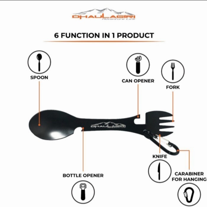 Garpu Sendok Multifungsi DH Sporksteel SS02 Dhaulagiri Camping Spoon