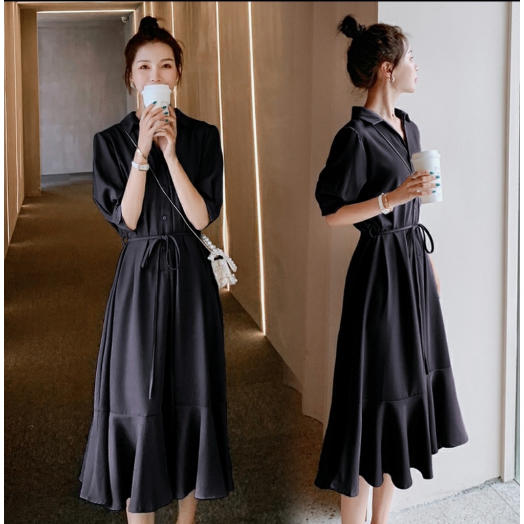 [MCFK] Dress Wanita Casual / Longdress / Baju Dress Wanita Modern / Dress Korea / Fashion Wanita / Dress Alfi