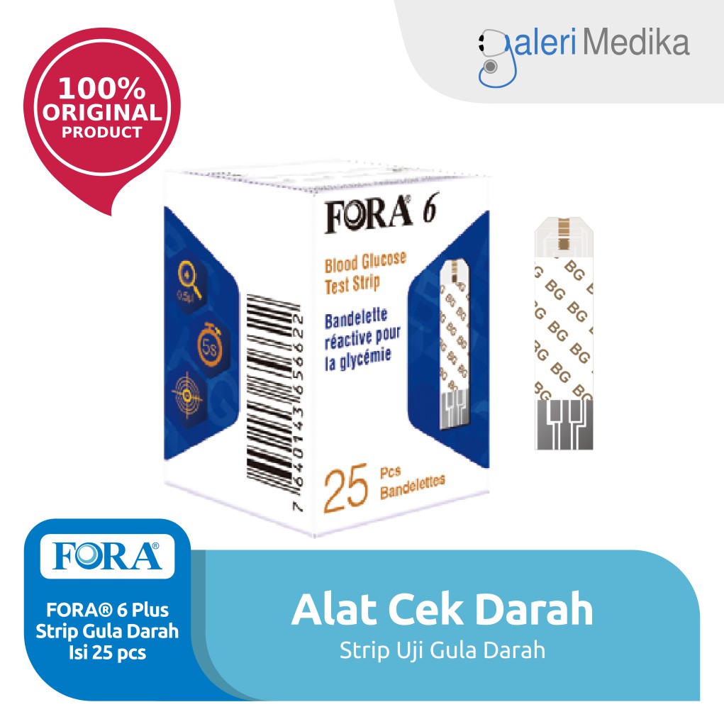 FORA 6 Plus 6in1 Strip Gula Darah Isi 25 pcs