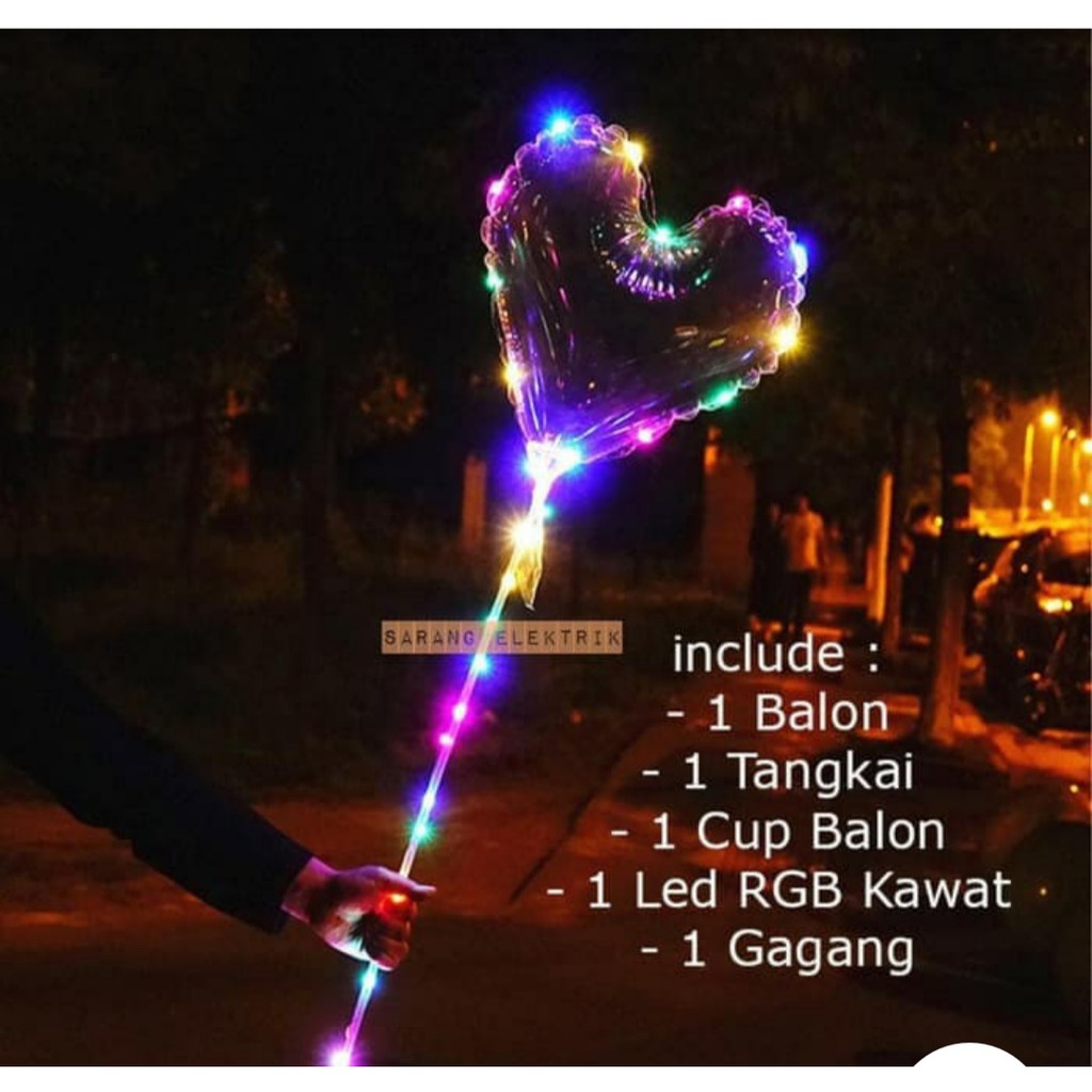 Balon led Love nyala lampu kedap kedip 3mode